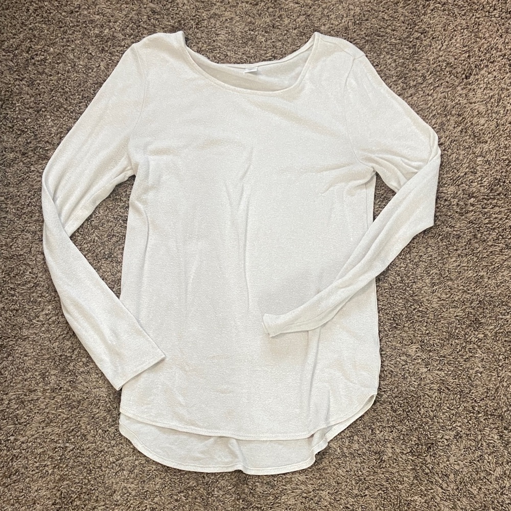 ❄️ Old Navy Lightweight White Scoop Neck Long Sleeve Top